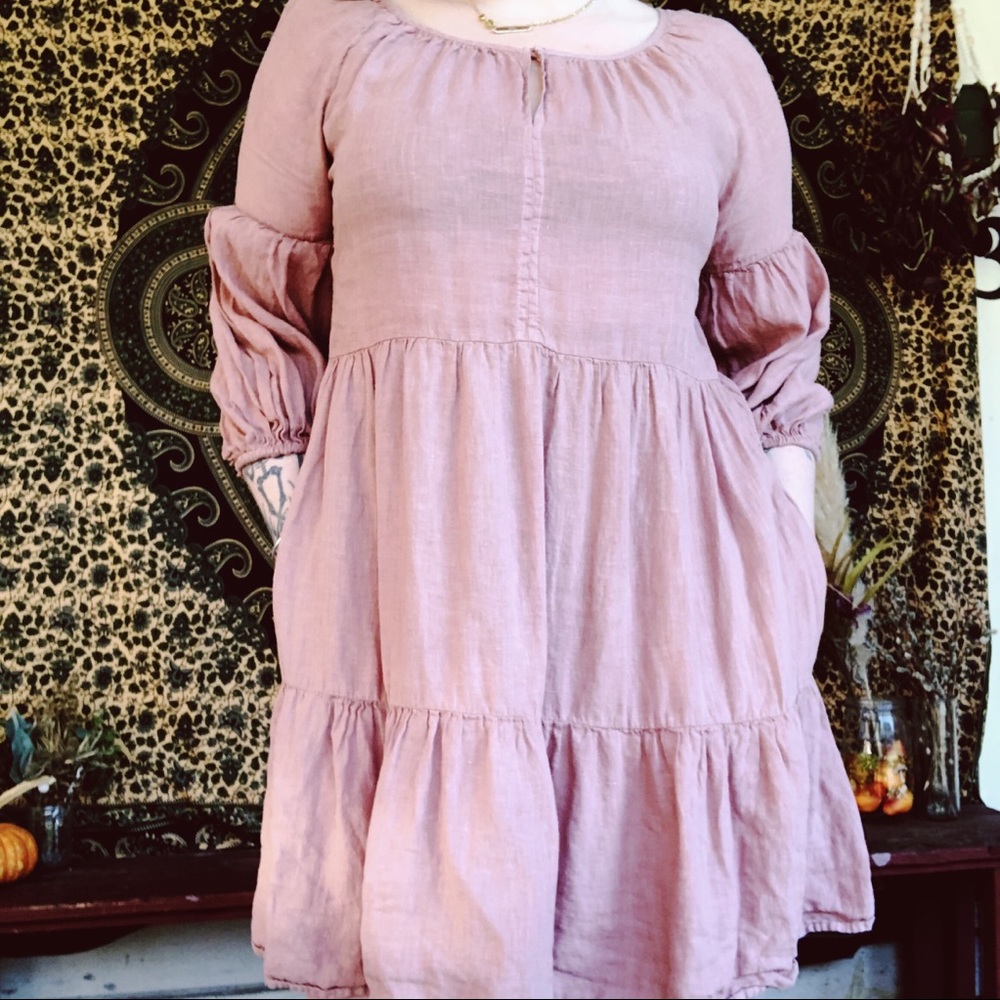 Dusty Rose Tiered Dress